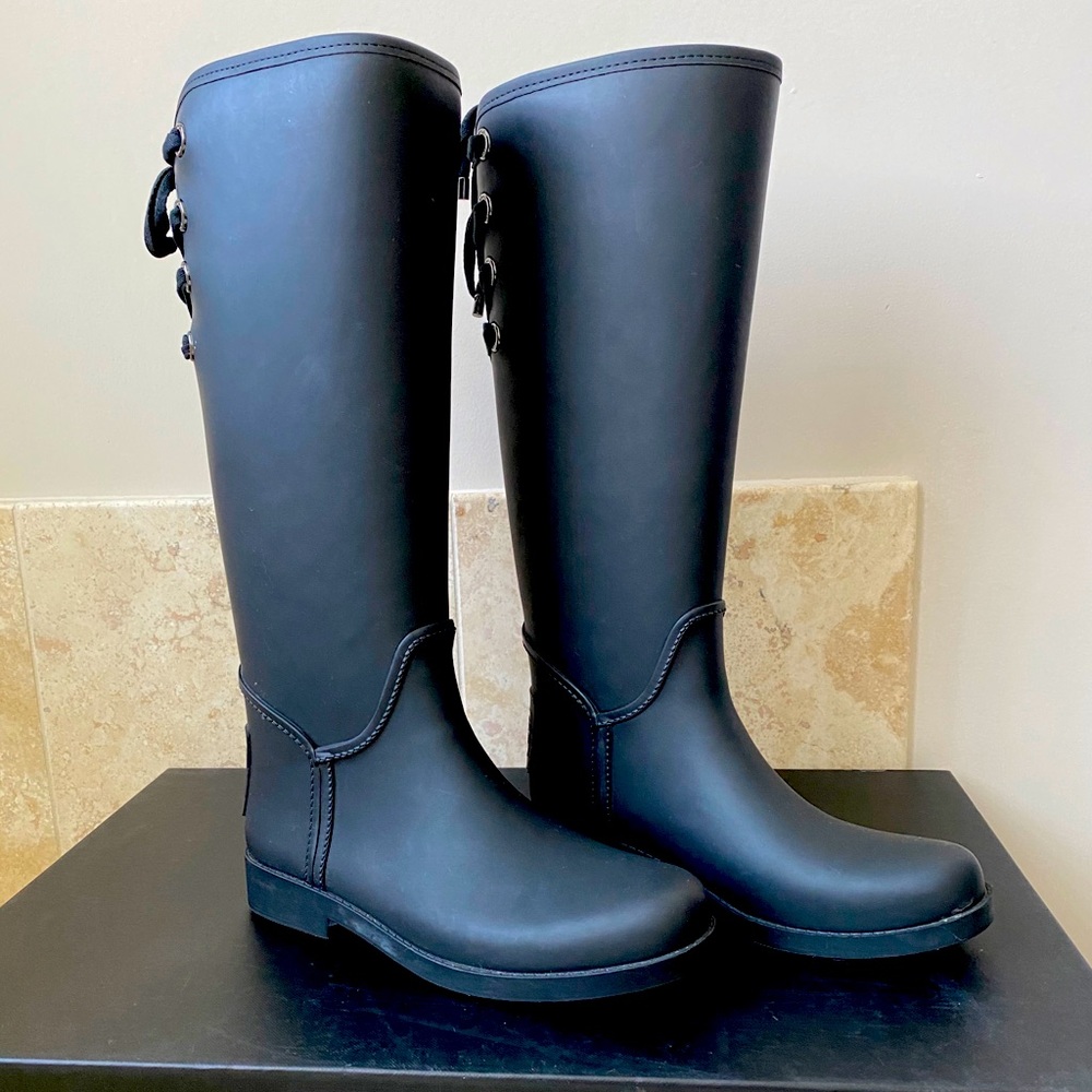 Coach Black Tristee Rain Boots
